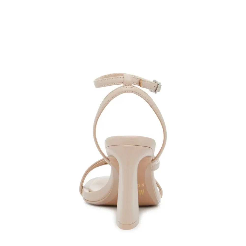 Mix No. 6 Harllow Dress Sandals Women's 9 Beige Ankle Strap Flared Heel GAL1270